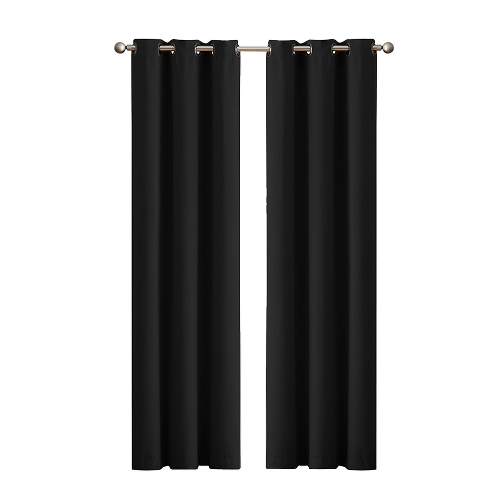 2x Blockout Curtains Panels 3 Layers Black-1954802969958551552