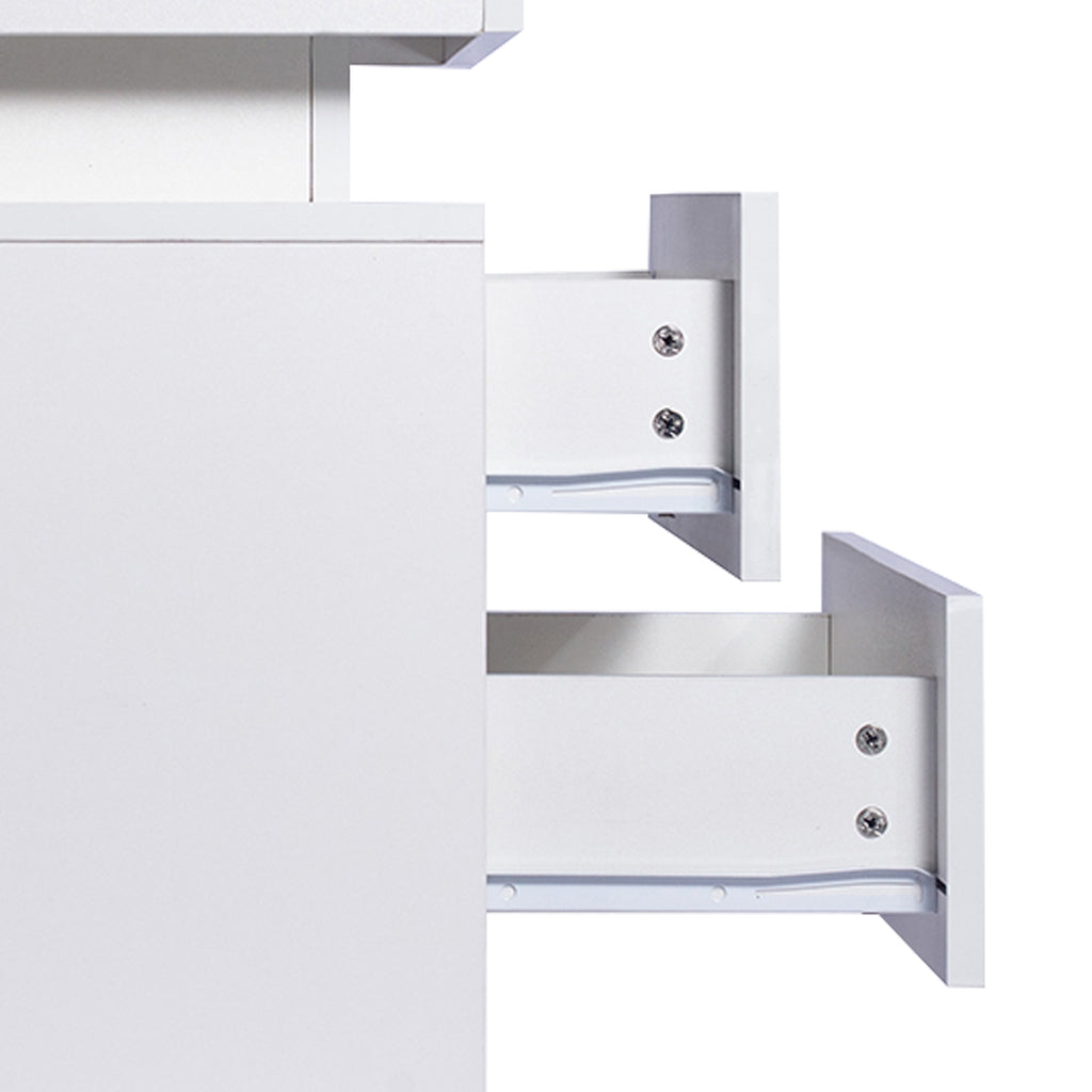 Levede Bedside Tables RGB LED Side Table White-1954802716282851331