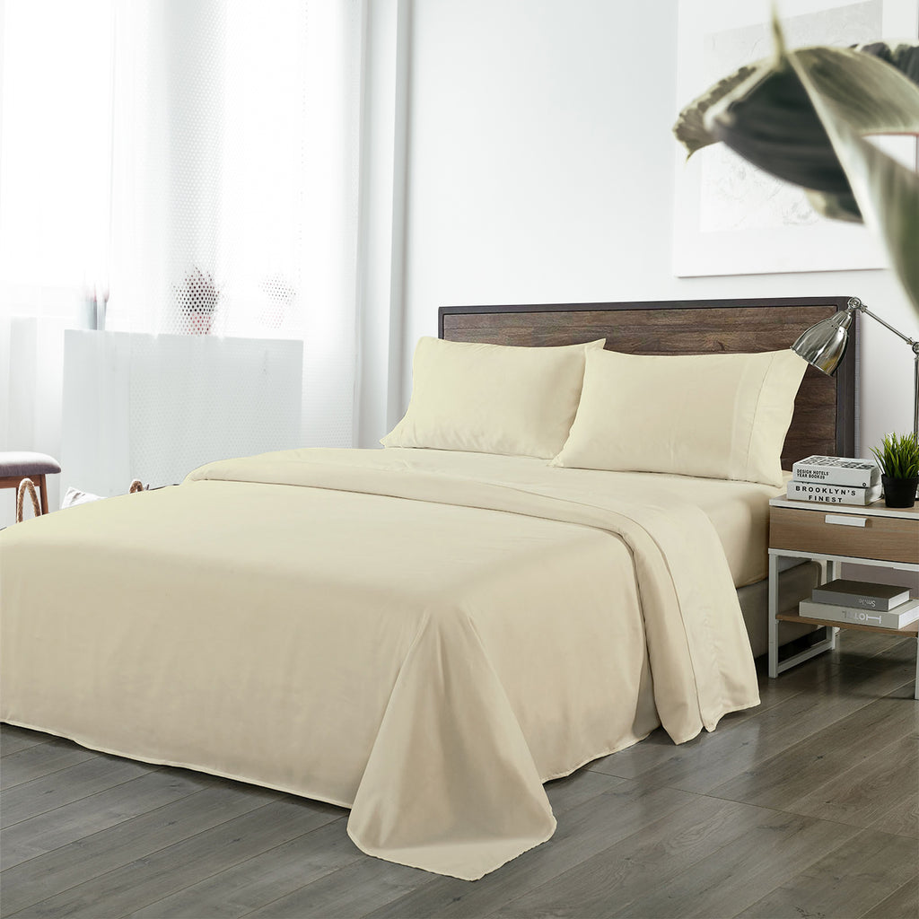 Royal Comfort Blended Bamboo Sheet Set Dark Ivory - King-1951134849230311424