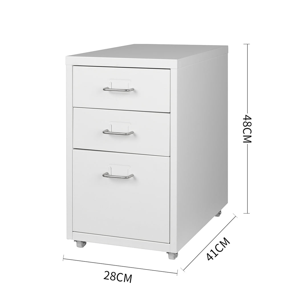 Levede 3 Drawer Office Drawers Cabinet White-1954802724554018818