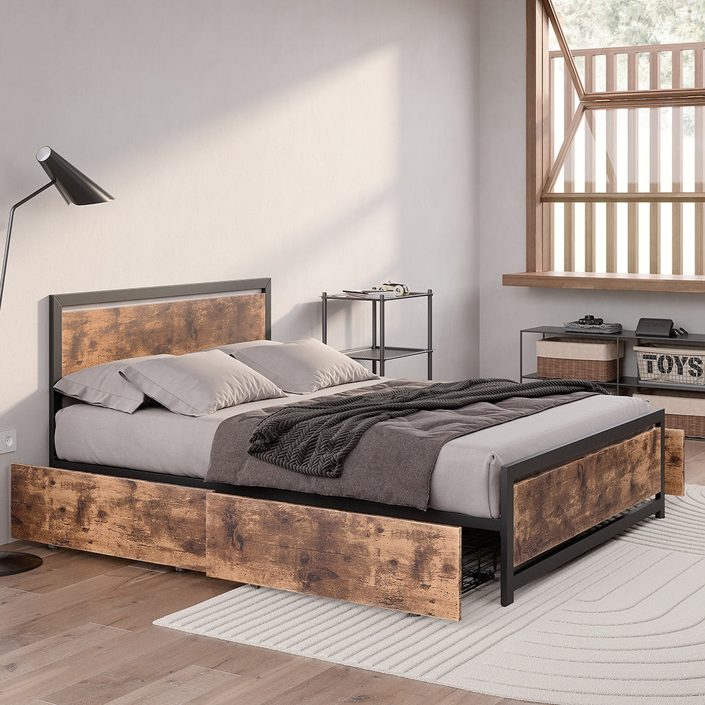 Levede Queen Bed Frame Industrial Mattress-1954802935724642311