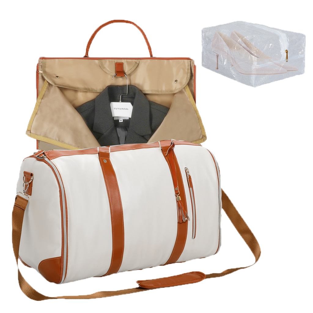 Slimbridge Garment Bags Hanging Suit Duffel Bag Beige-1954802452071059464