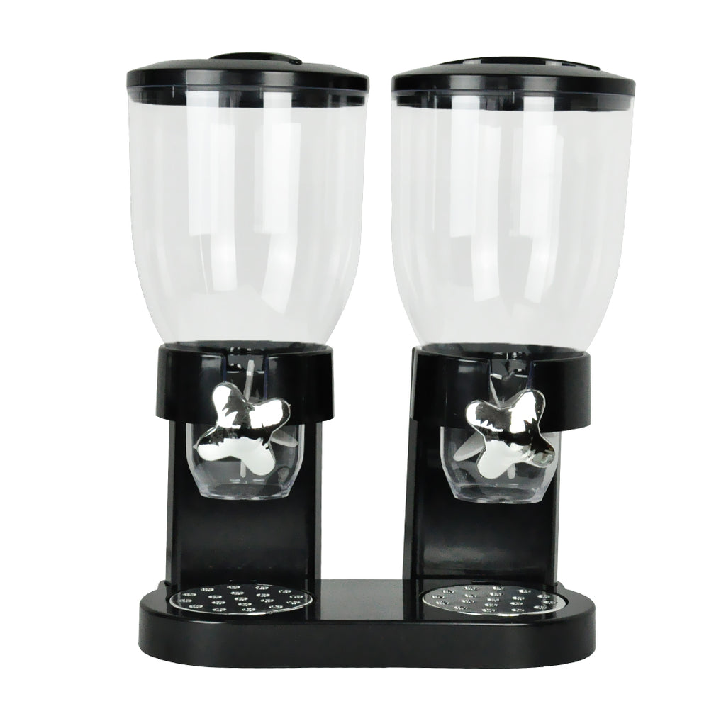 TOQUE Double Cereal Dispenser Dry Food Black-1954802892053549057