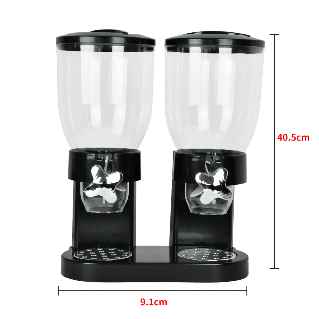 TOQUE Double Cereal Dispenser Dry Food Black-1954802892053549058