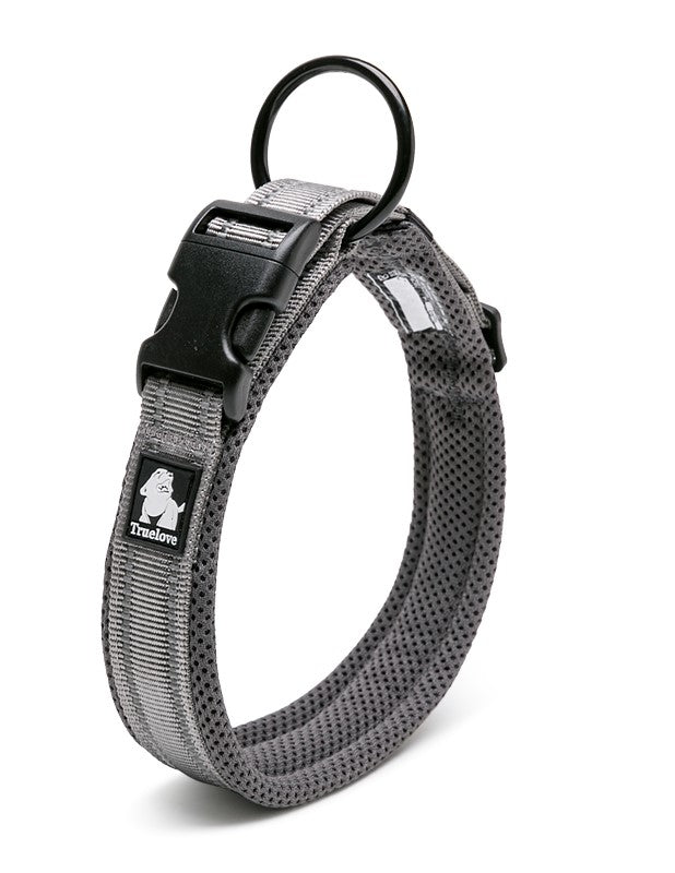 True Love Heavy Duty Reflective Dog Collar - Grey, XS-1962324884302467072