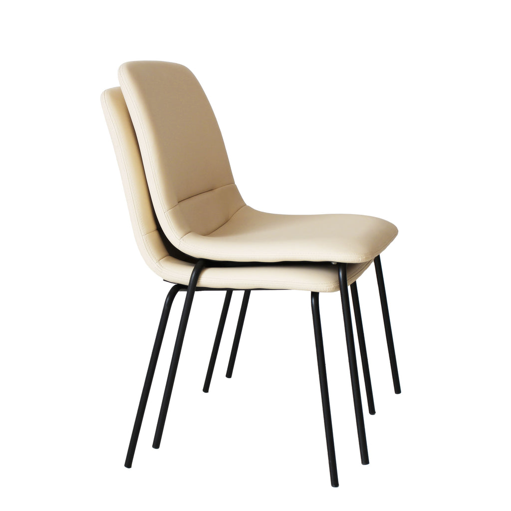 Levede Stackable Dining Chairs Kitchen Beige-1954802990800048128