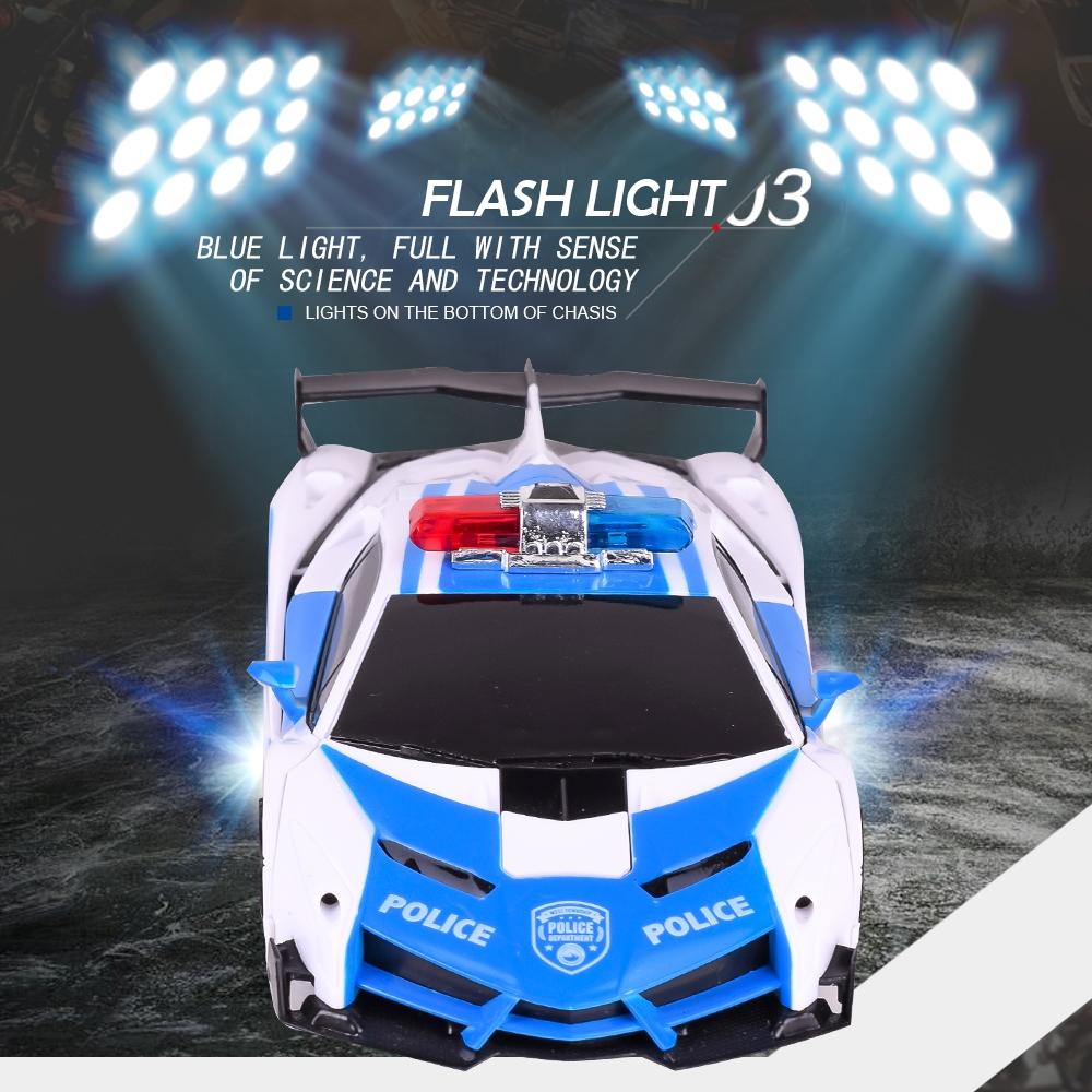 Remote Control Police Car - 4 Channels Deformable Toy-1969996469381500931