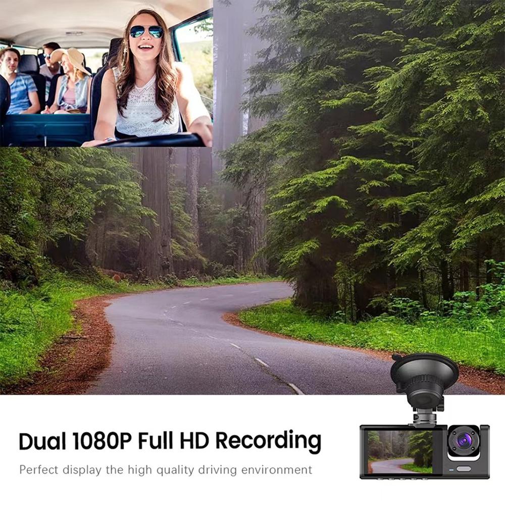 Hd Night Vision Car Driving Recorder With 3 Lenses-1915197563317915654