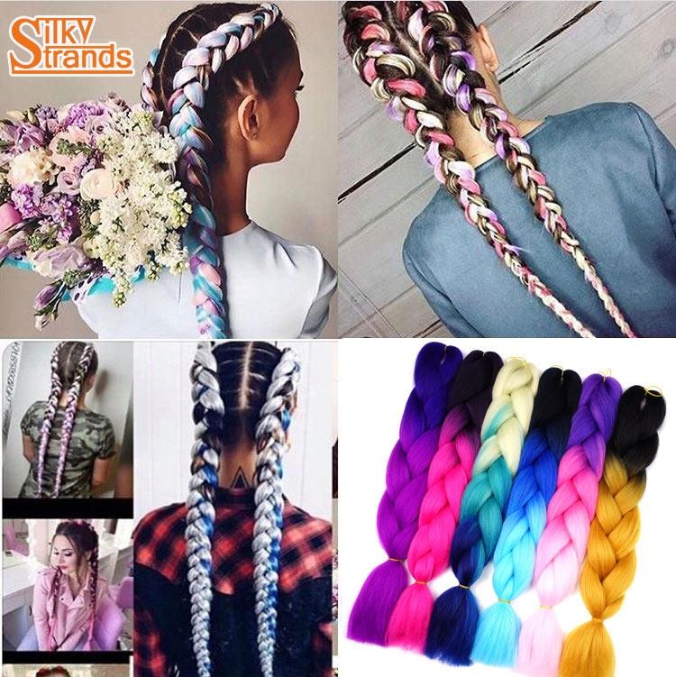 60Cm Gradient Braid Wig - Long Length-1915197708528914436