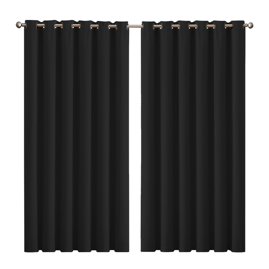 2x Blockout Curtains Panels 3 Layers Black-1954802972357693440