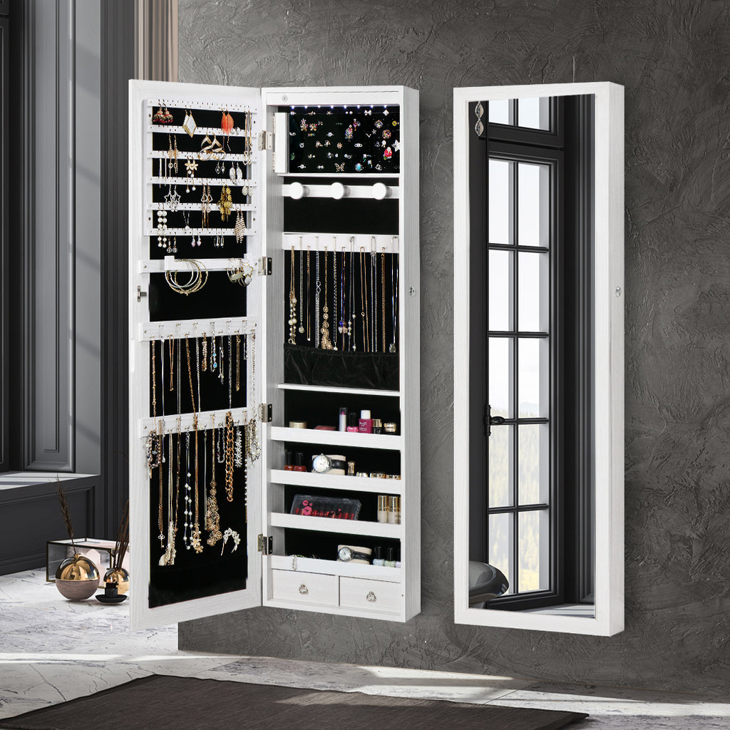 Levede Mirror Jewellery Cabinet LED-1954802757206675463