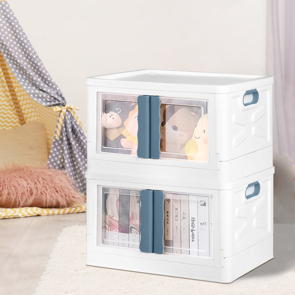 Storage Box Stackable Container 45L Blue-1954802600880771078