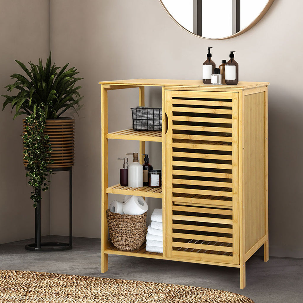 Levede Bathroom Bamboo Storage Cabinet Natural-1954802383976534023