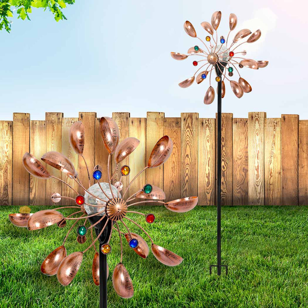 Garden Windmill Solar Light Wind Spinner-1954802331891666949
