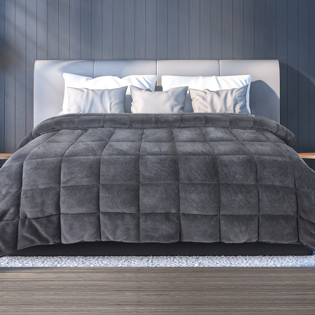 DreamZ Quilt Doona Comforter Blanket Grey Queen-1954802584166469638