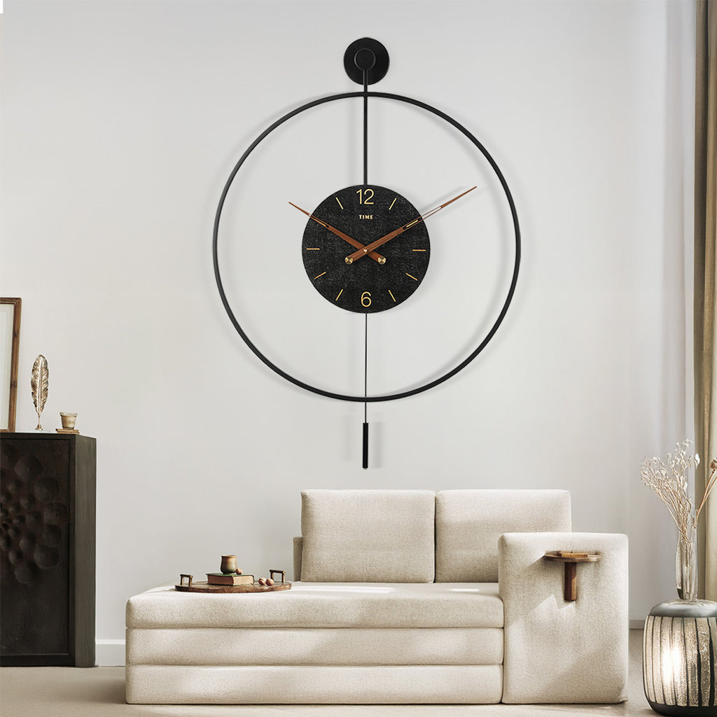 Yezi Wall Clock 50cm Large Round Modern Home Decoration-1954802444986880006