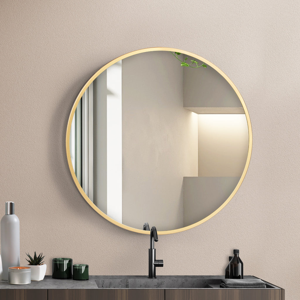 Yezi Wall Mirror Round Bathroom Decor 50cm-1954803007363354630