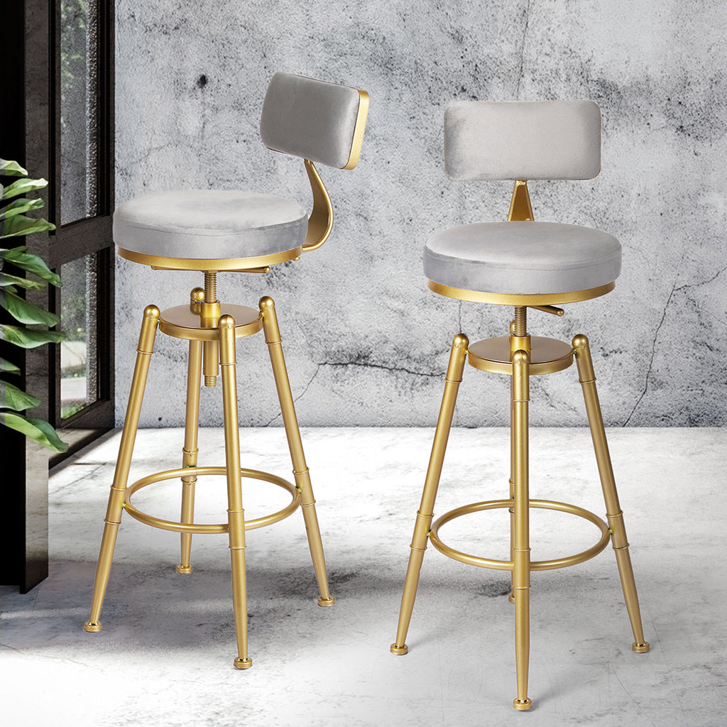 Levede 1x Bar Stools Kitchen Stool Chair Grey-1954802951079989254