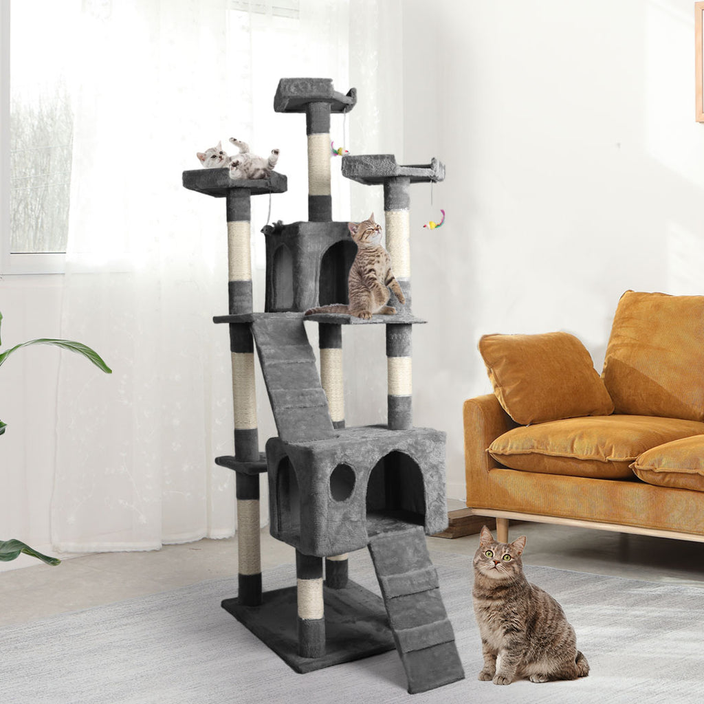 PaWz 184cm Cat Trees Scratching Post Grey-1954802765565923334