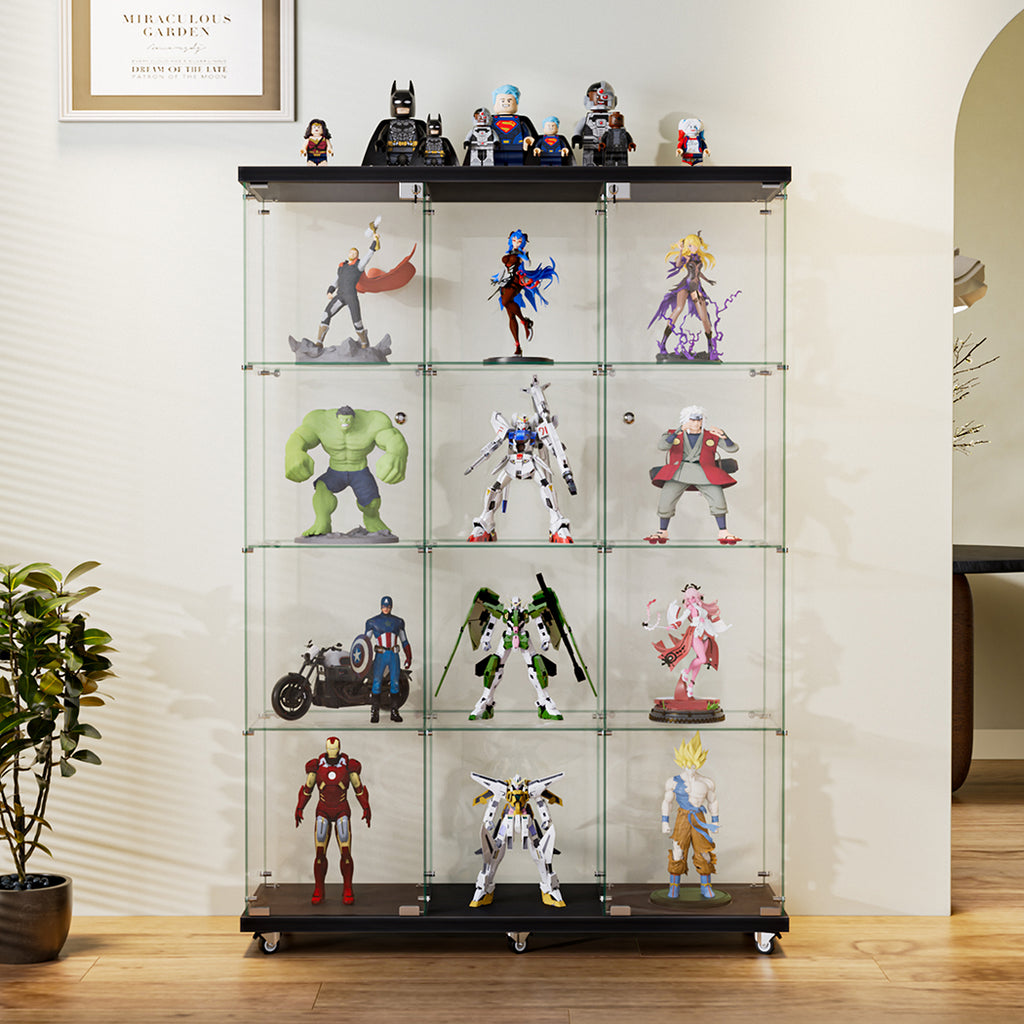 Stacked 169cm Tall Glass Display Cabinet 4 Tier-1954802399965220870