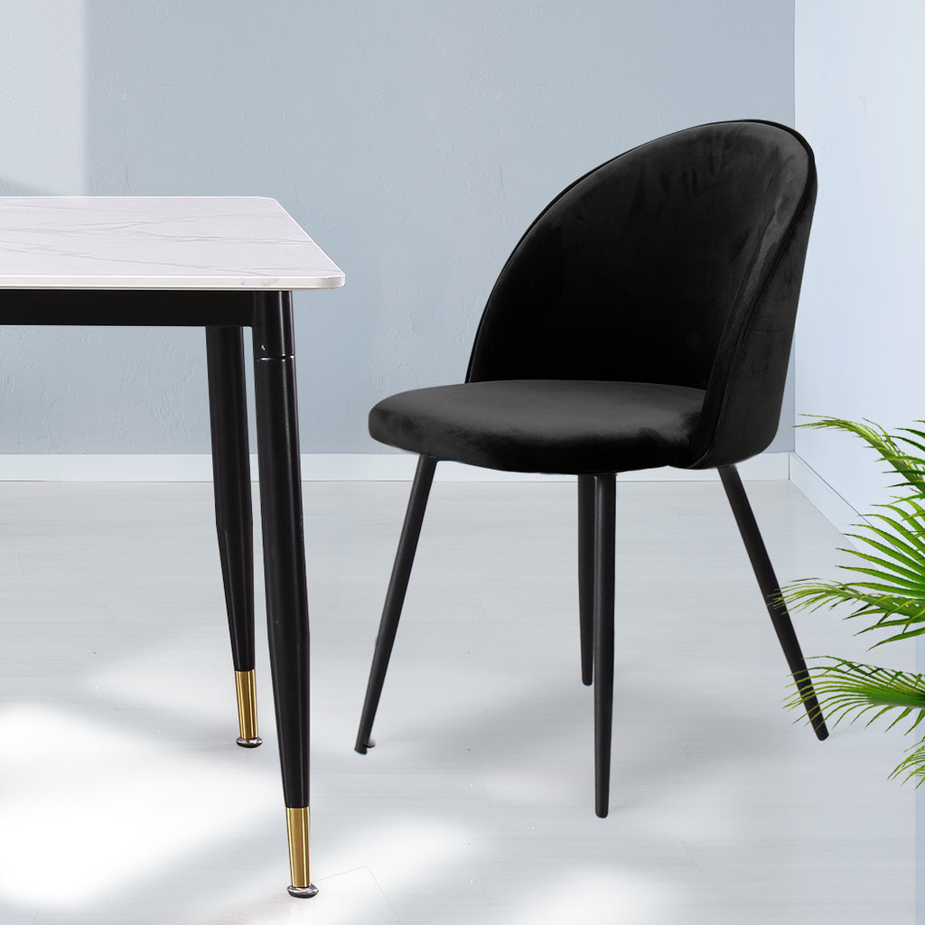 Levede 2x Dining Chairs Kitchen Cafe Black-1954802979055996934