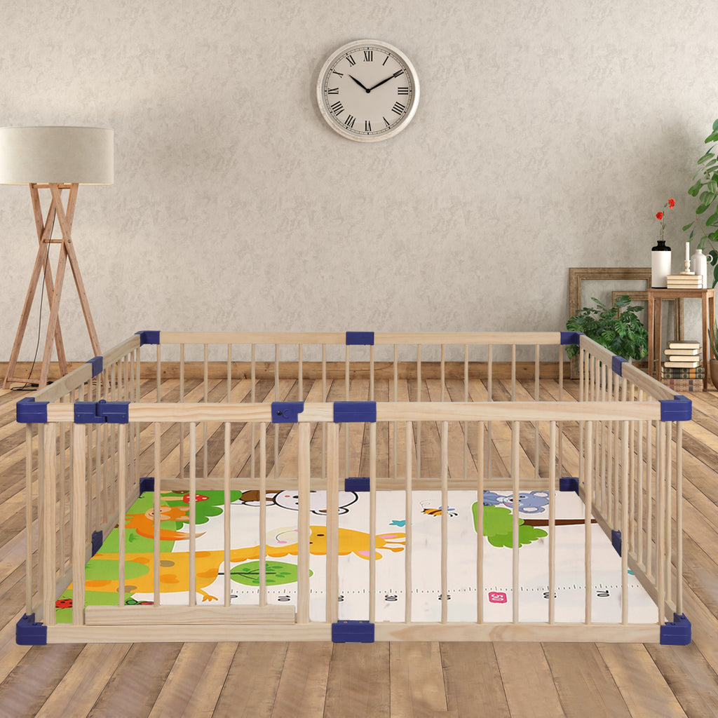 BoPeep Kids Playpen Wooden Baby Safety Medium-1954802778073337862