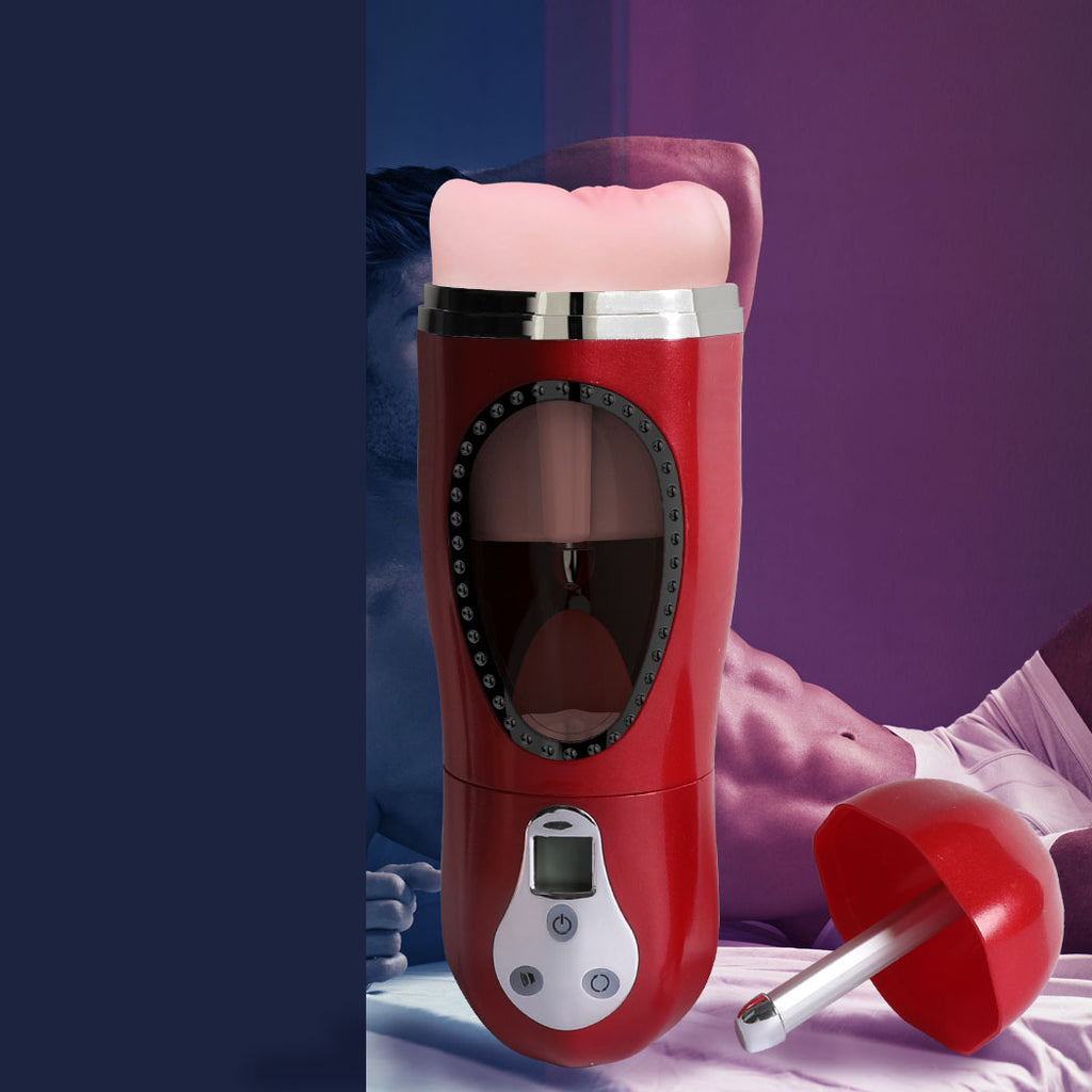 Urway Vibrator Male Masturbation Cup Red-1954802623559372806