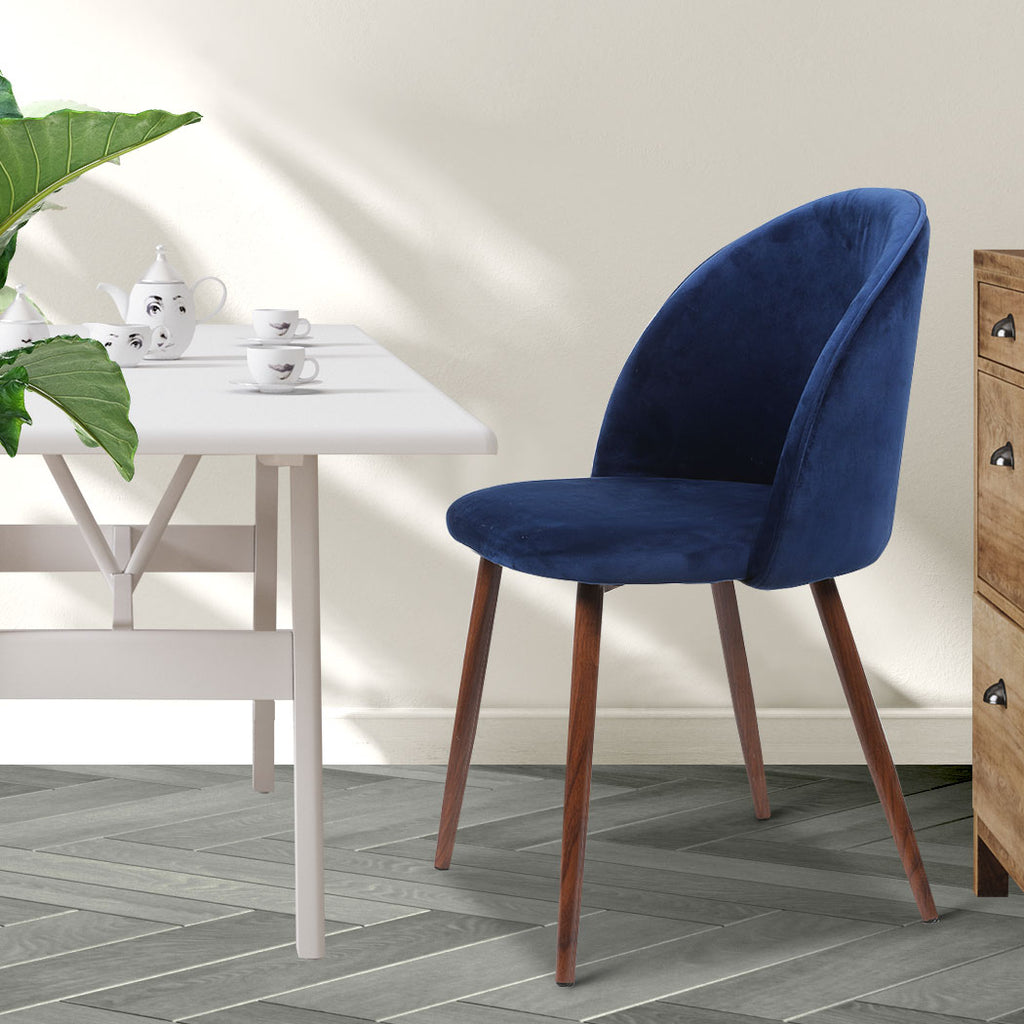 Levede 2x Dining Chairs Seat French Navy-1954802979894857734