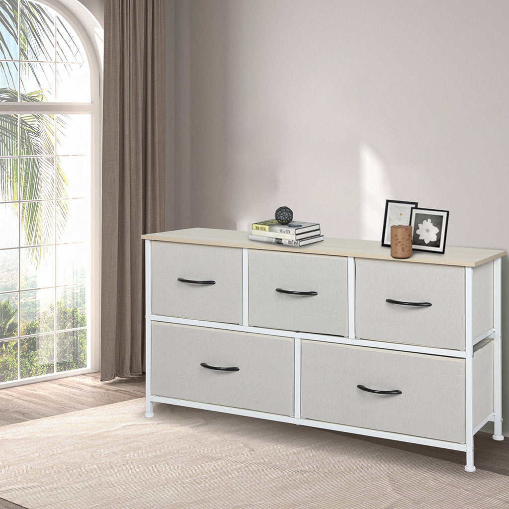 Levede Storage Cabinet Tower Chest Beige-1954802982222696455