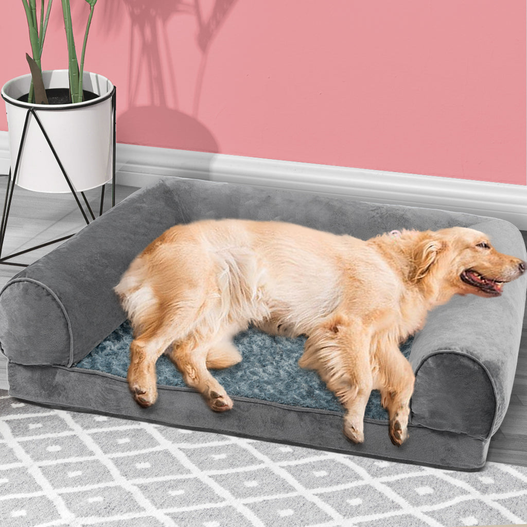 PaWz Pet Bed Sofa Dog Bedding Soft Warm L Grey Large-1954802514956259334