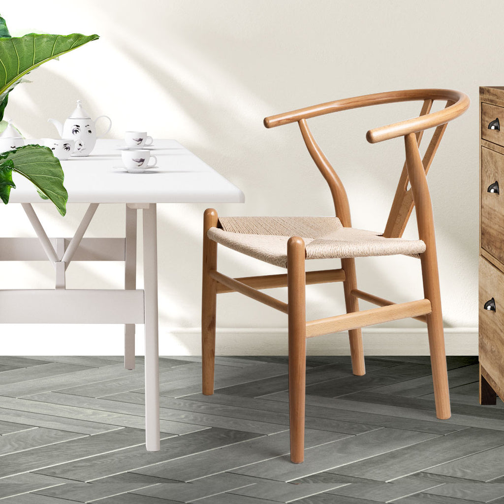 Levede 2x Dining Chairs Wooden Hans Clear-1954802980792438790