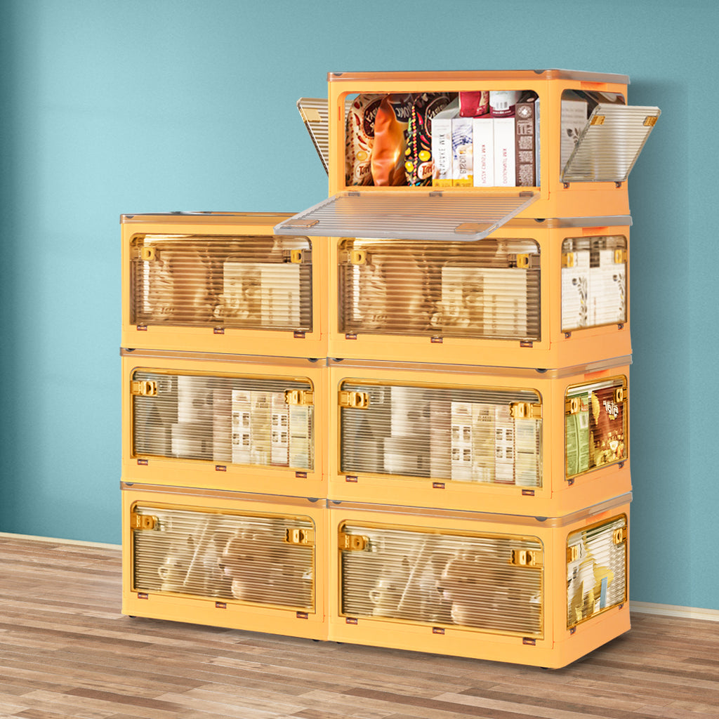124L Storage Box Stackable Clothes Container L Orange Large-1954802599962218502