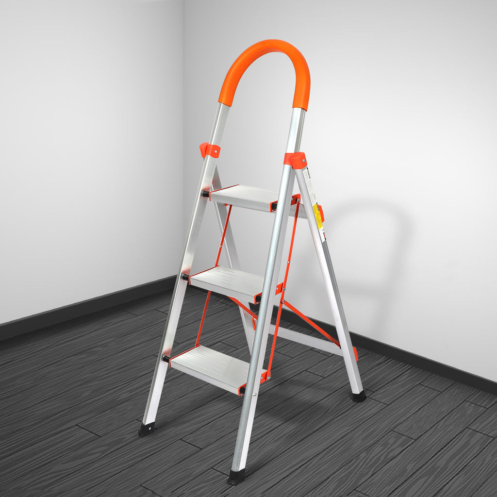 Traderight 3 Step Ladder Folding Aluminium-1954802742862155782