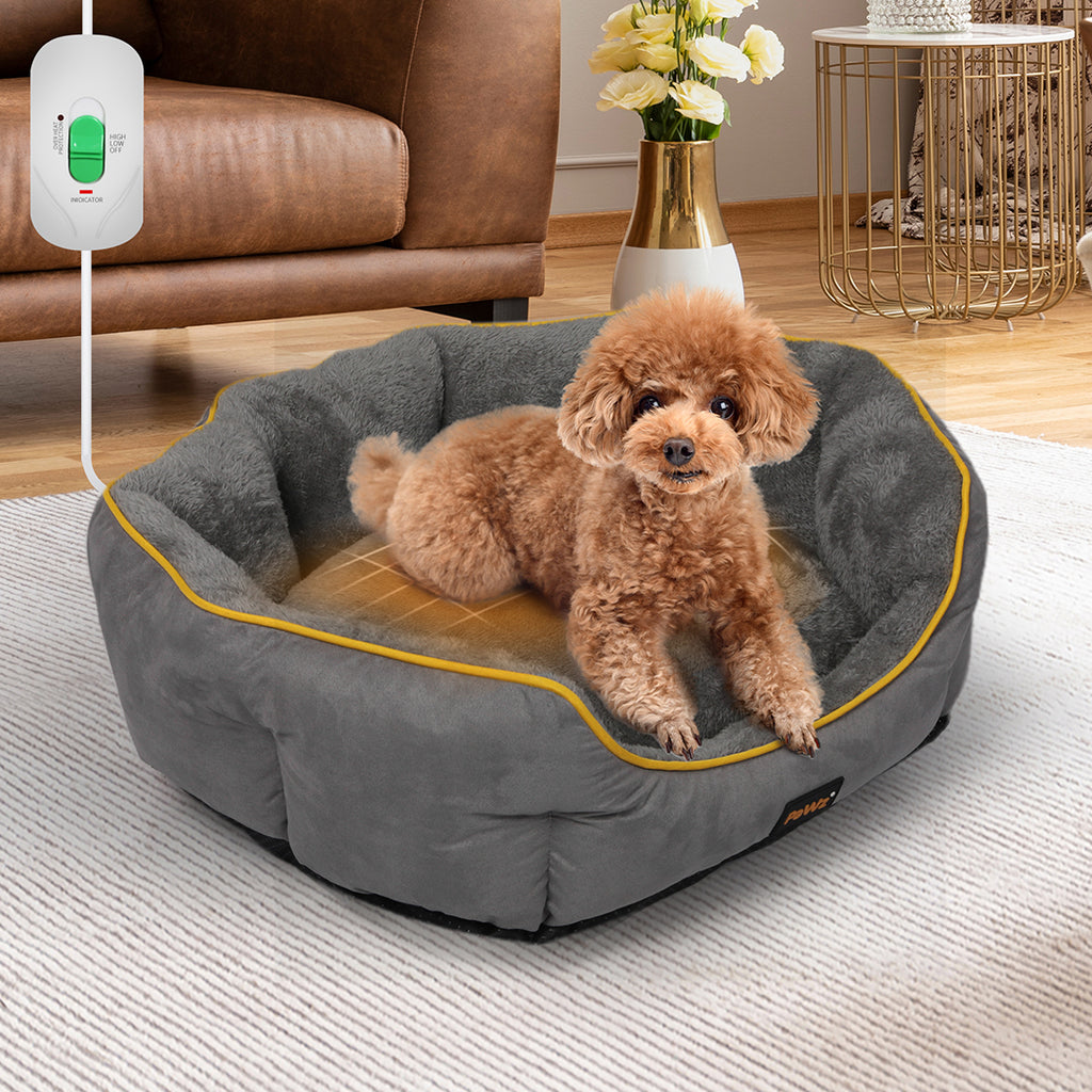 PaWz Electric Pet Heater Bed Heated M Grey Medium-1954802543565606918