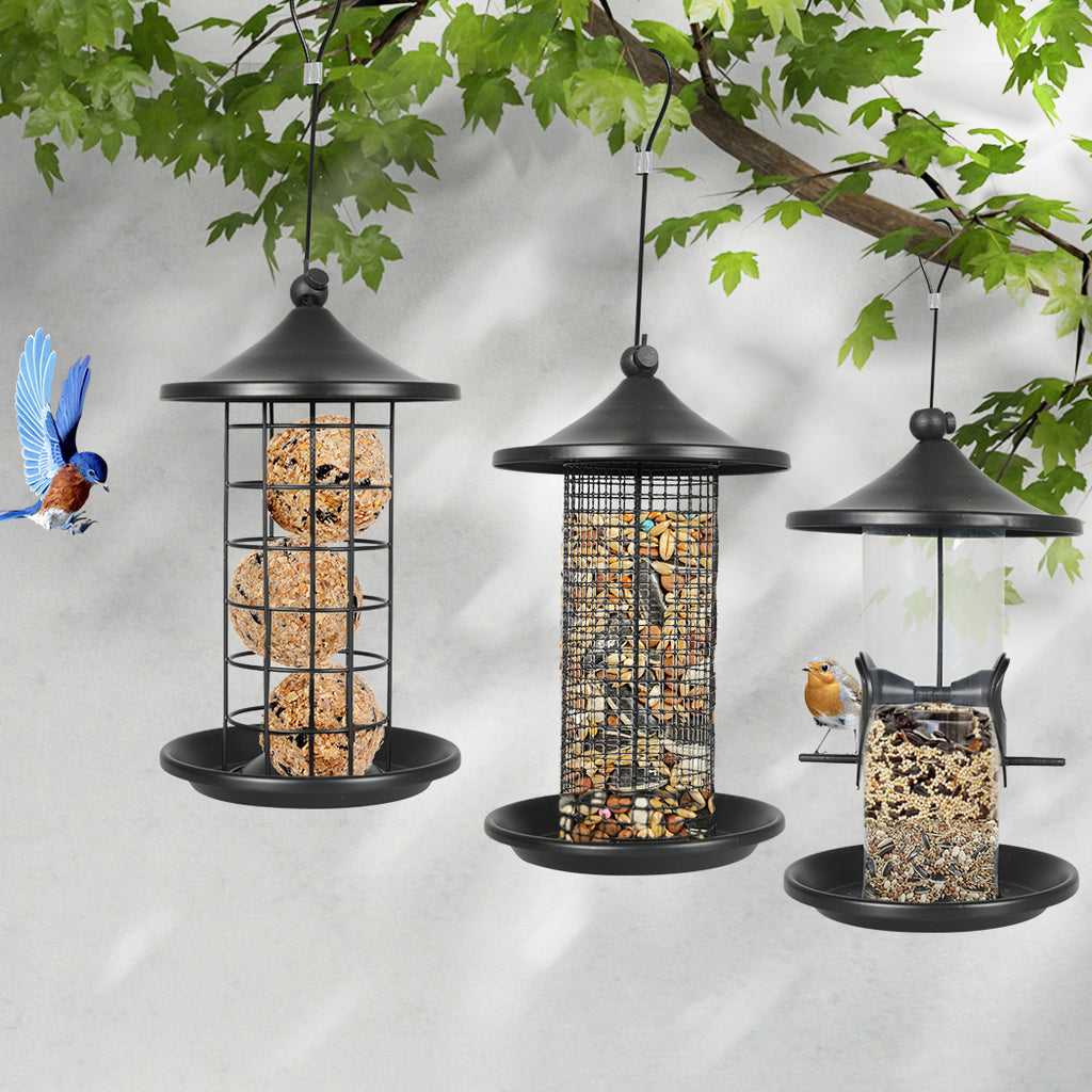 PaWz 3x Bird Feeder Hanging Wild Seed-1954802395577978886