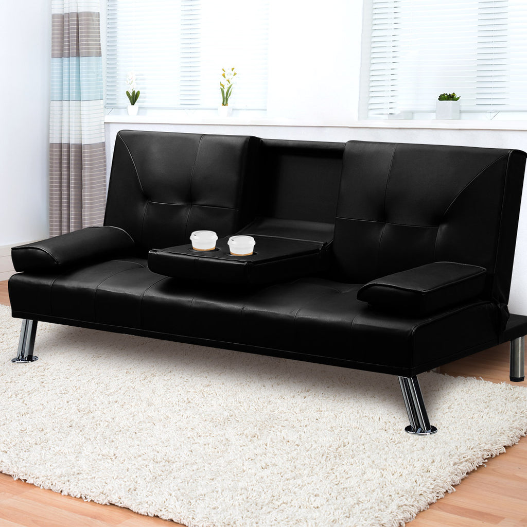 Levede Sofa Bed Adjustable Recliner Black-1954803010626523143