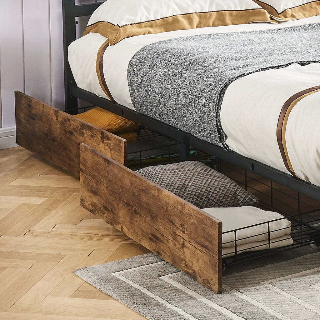 Levede 4 Queen Bed Frame Storage Drawers-1954802932738297862