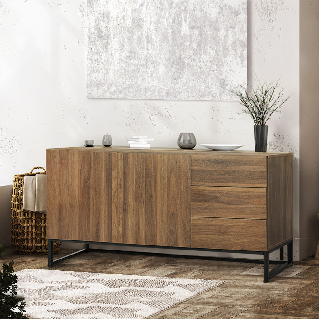 Levede Buffet Sideboard Storage Cabinet Walnut-1954802987746594823