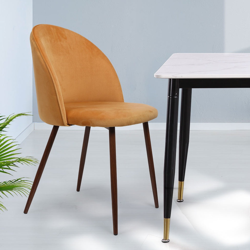 Levede 2x Dining Chairs Seat French Mustard-1954802979714502663