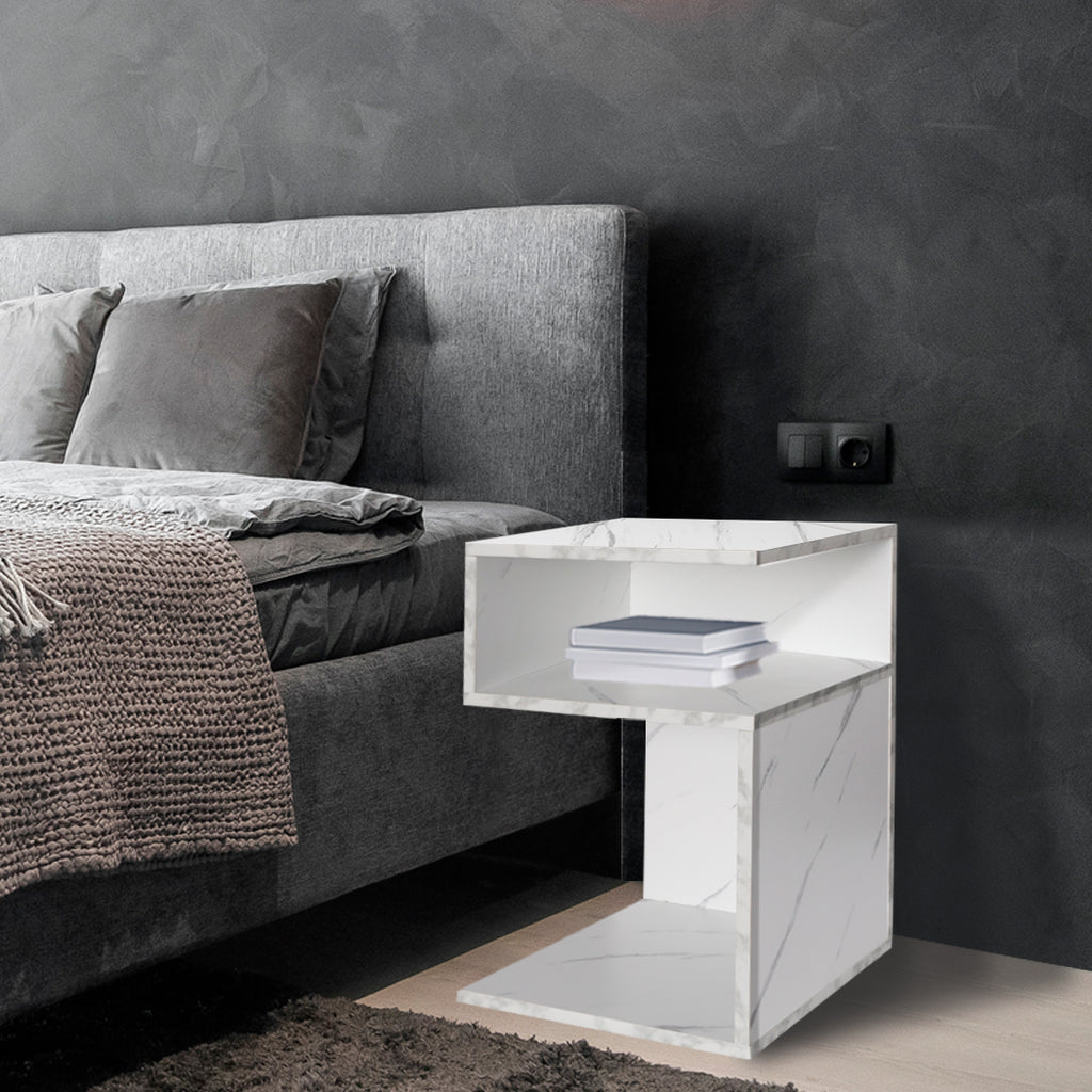 Levede 1xBedside Tables Drawers Side White-1954802869936984071