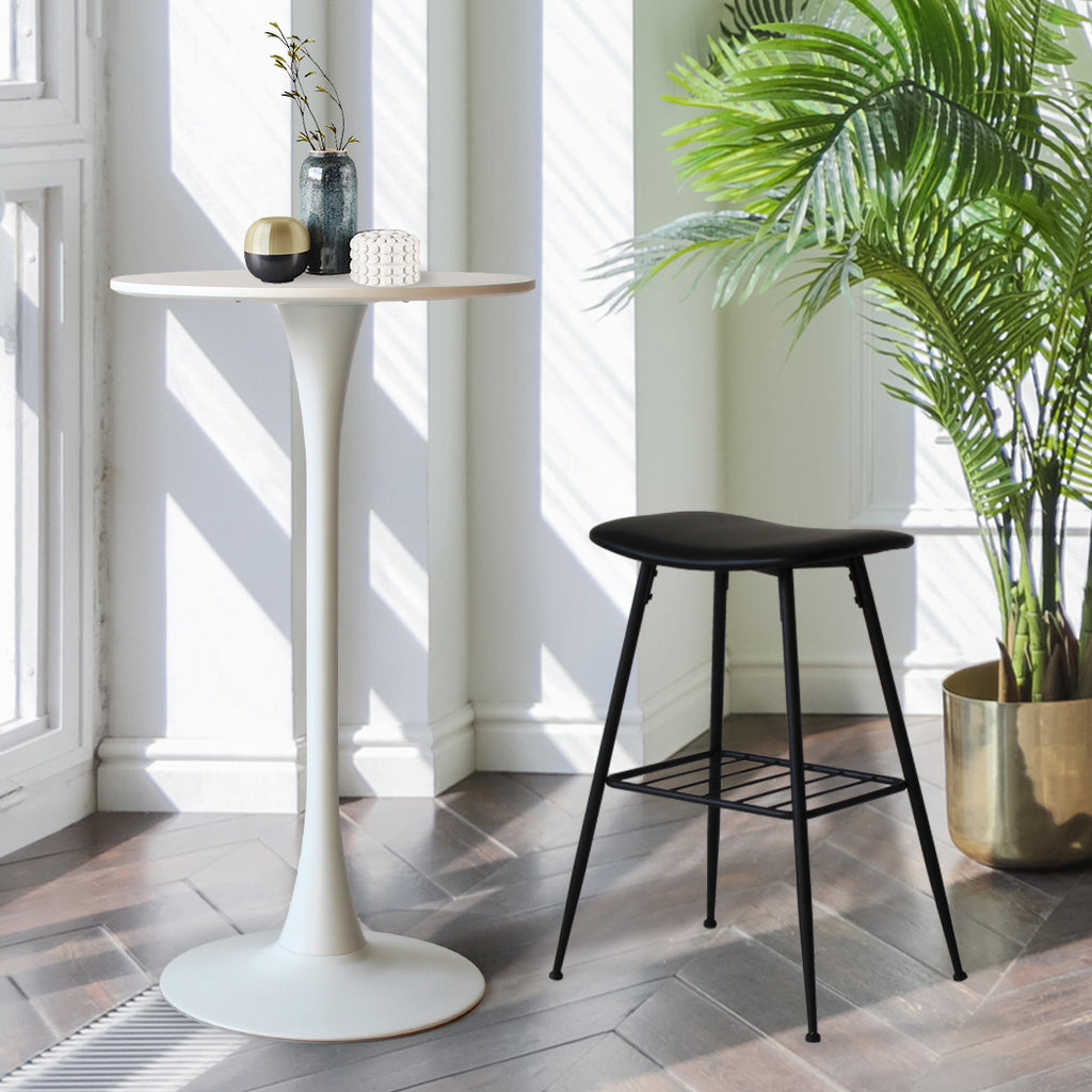 Levede 2x Round Bar Table Pub Tables White-1954802994746888199