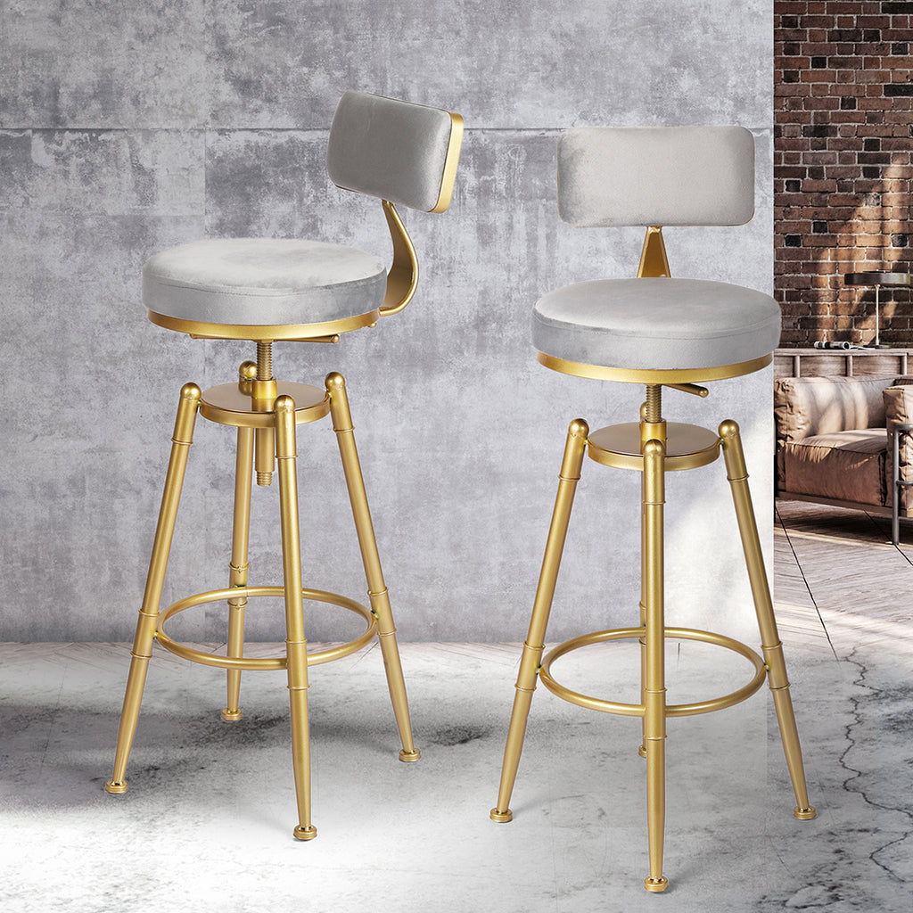 Levede 1x Bar Stools Kitchen Stool Chair Grey-1954802951079989255