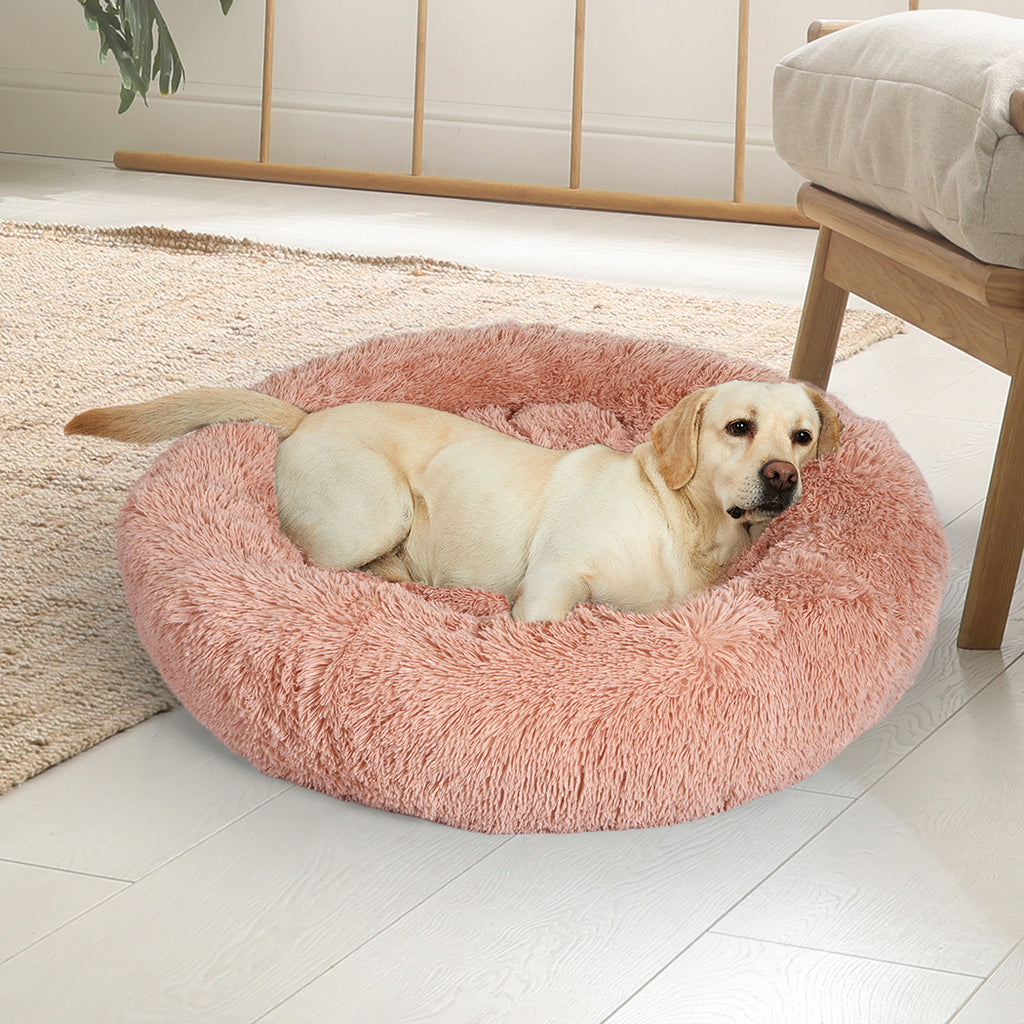 PaWz Pet Bed Cat Dog Donut Nest Calming XL Pink X-Large-1954802762344697863