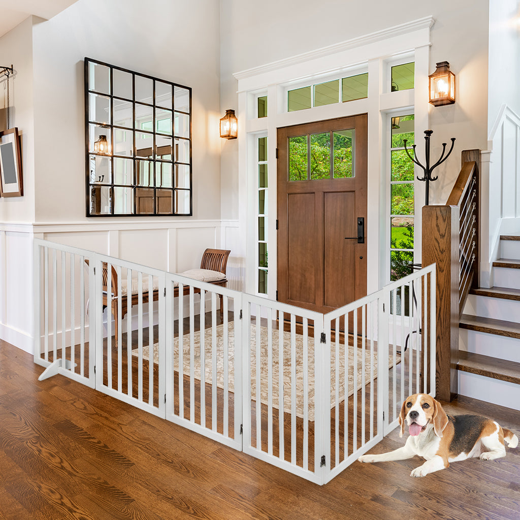 PaWz Wooden Pet Gate Dog Fence Safety White 10 Pack-1954802529925730311