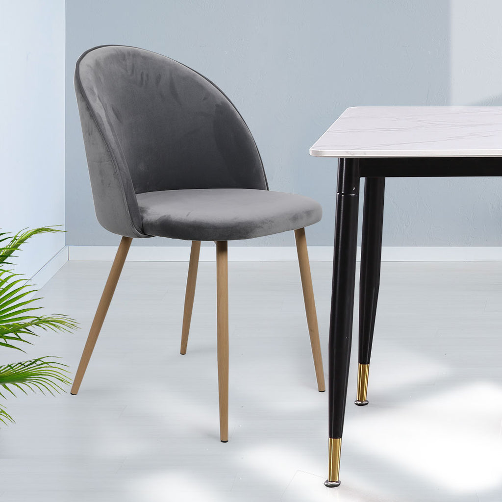 Levede 2x Dining Chairs Seat French Grey-1954802979244740615