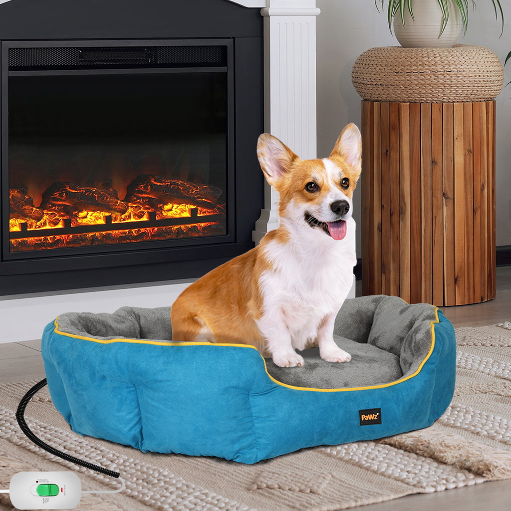 PaWz Electric Pet Heater Bed Heated S Blue Small-1954802543737573383