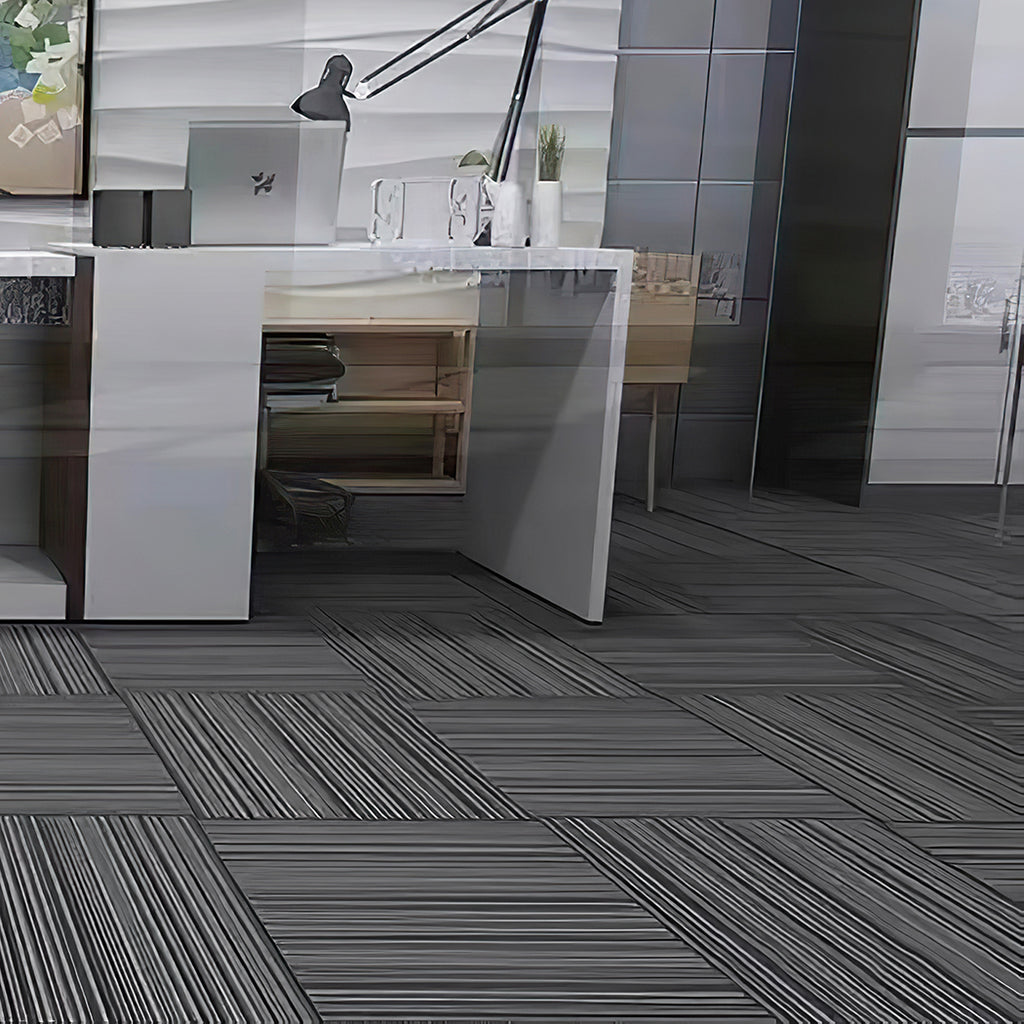 Marlow 20x Carpet Tiles 5m2 Box Heavy Black-1954802710482128902