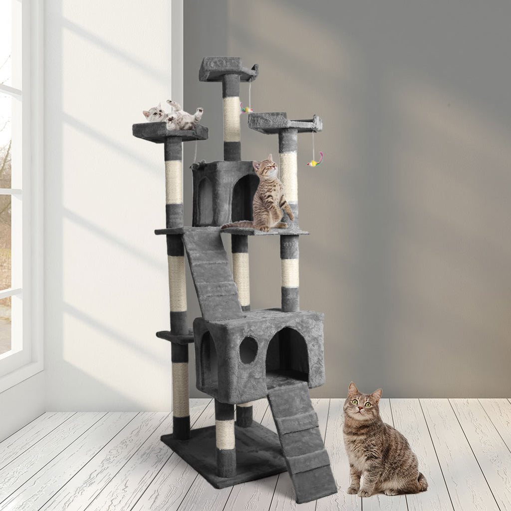 PaWz 184cm Cat Trees Scratching Post Grey-1954802765565923335