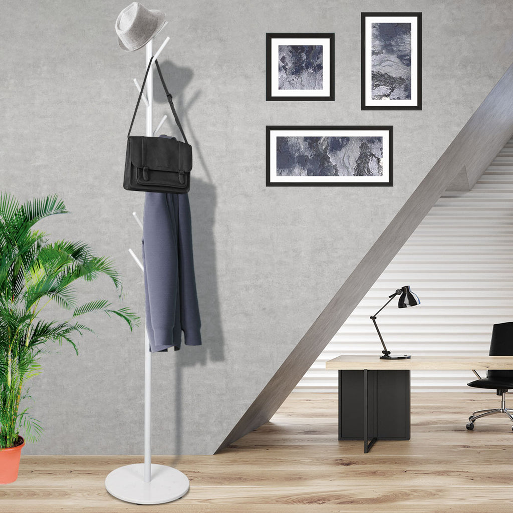 Levede Coat Rack Hat Clothes Stand Hanger White-1954803010232258566