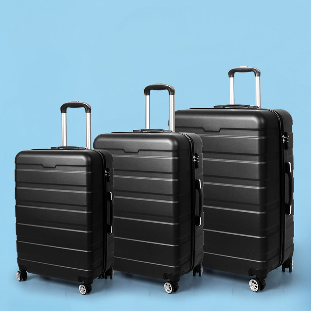 Slimbridge 3PC Luggage sets Suitcase Black-1954802816467996679